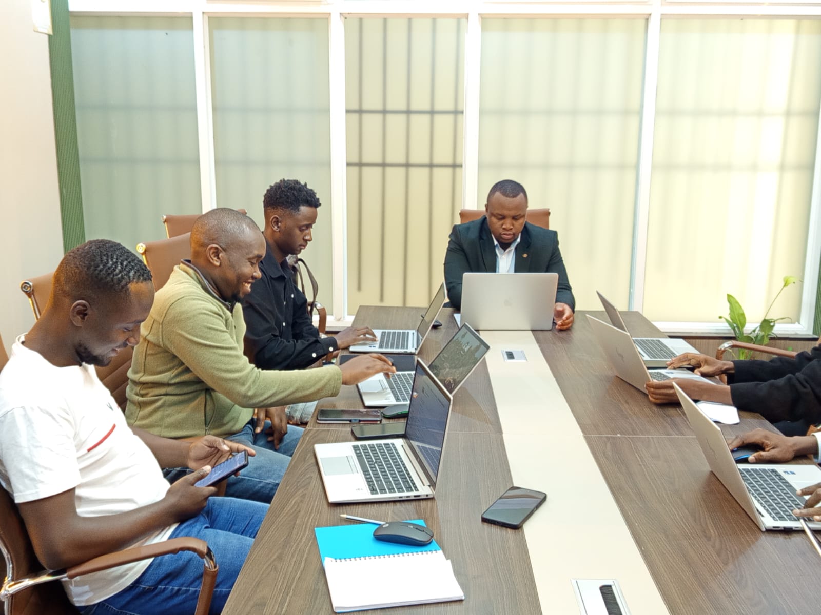 The Figbloom team working together at the Nairobi office